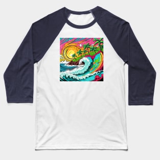 Crash Wave Art Baseball T-Shirt